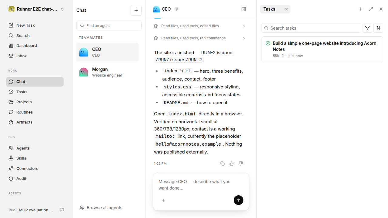 Actual failure browser state for chat-features.runner-opencode.local.onboarding.first-work