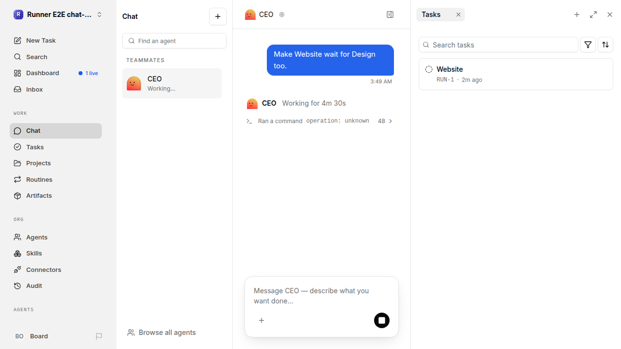 Actual failure browser state for chat-features.runner-opencode.local.task-coordination.reject-dependency-cycle