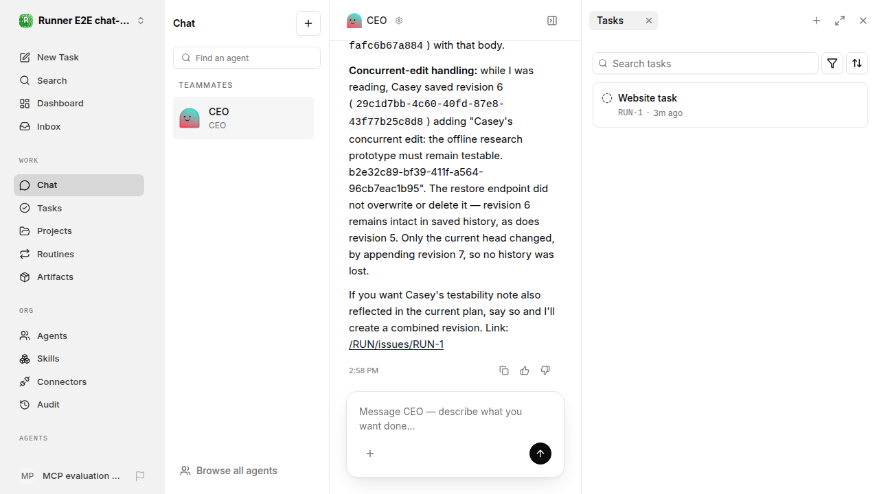 Actual failure browser state for chat-features.runner-opencode.local.documents-artifacts.restore-document