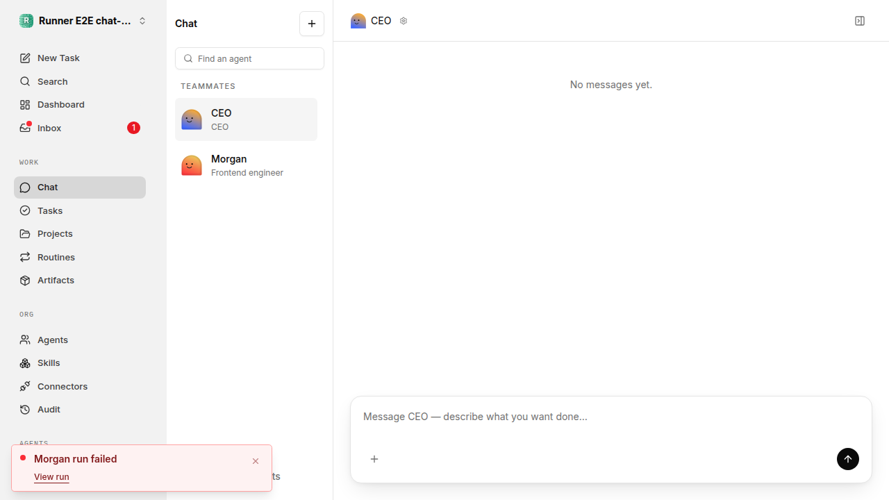 Actual failure browser state for chat-features.runner-opencode.local.recovery.retry-exhausted