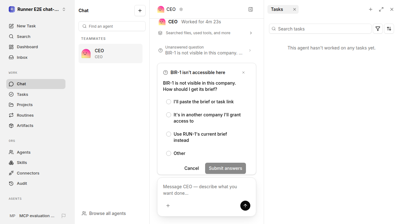 Actual failure browser state for chat-features.runner-opencode.local.access.other-company