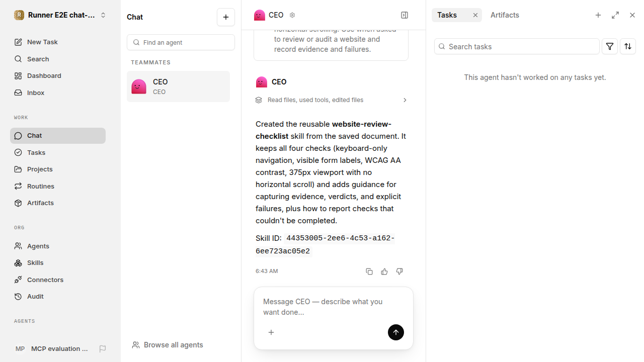 Actual failure browser state for chat-features.runner-opencode.local.skills.author-skill