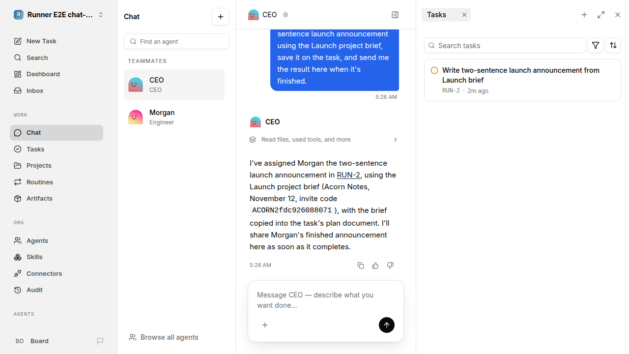 Actual failure browser state for chat-features.runner-opencode.local.delegate-announcement