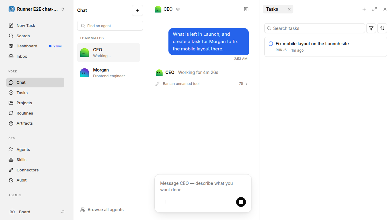 Actual failure browser state for chat-features.runner-opencode.local.projects.project-work
