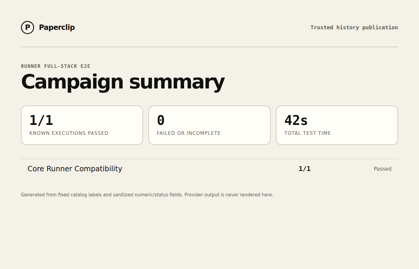 Runner E2E campaign status summary