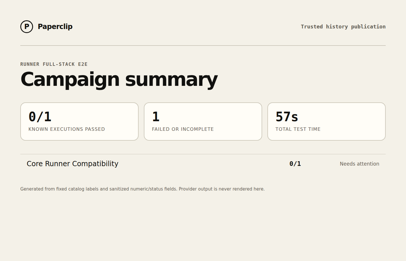 Runner E2E campaign status summary
