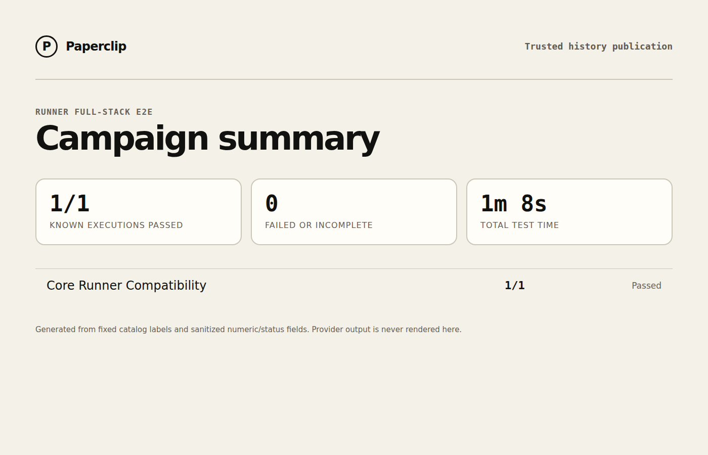 Runner E2E campaign status summary