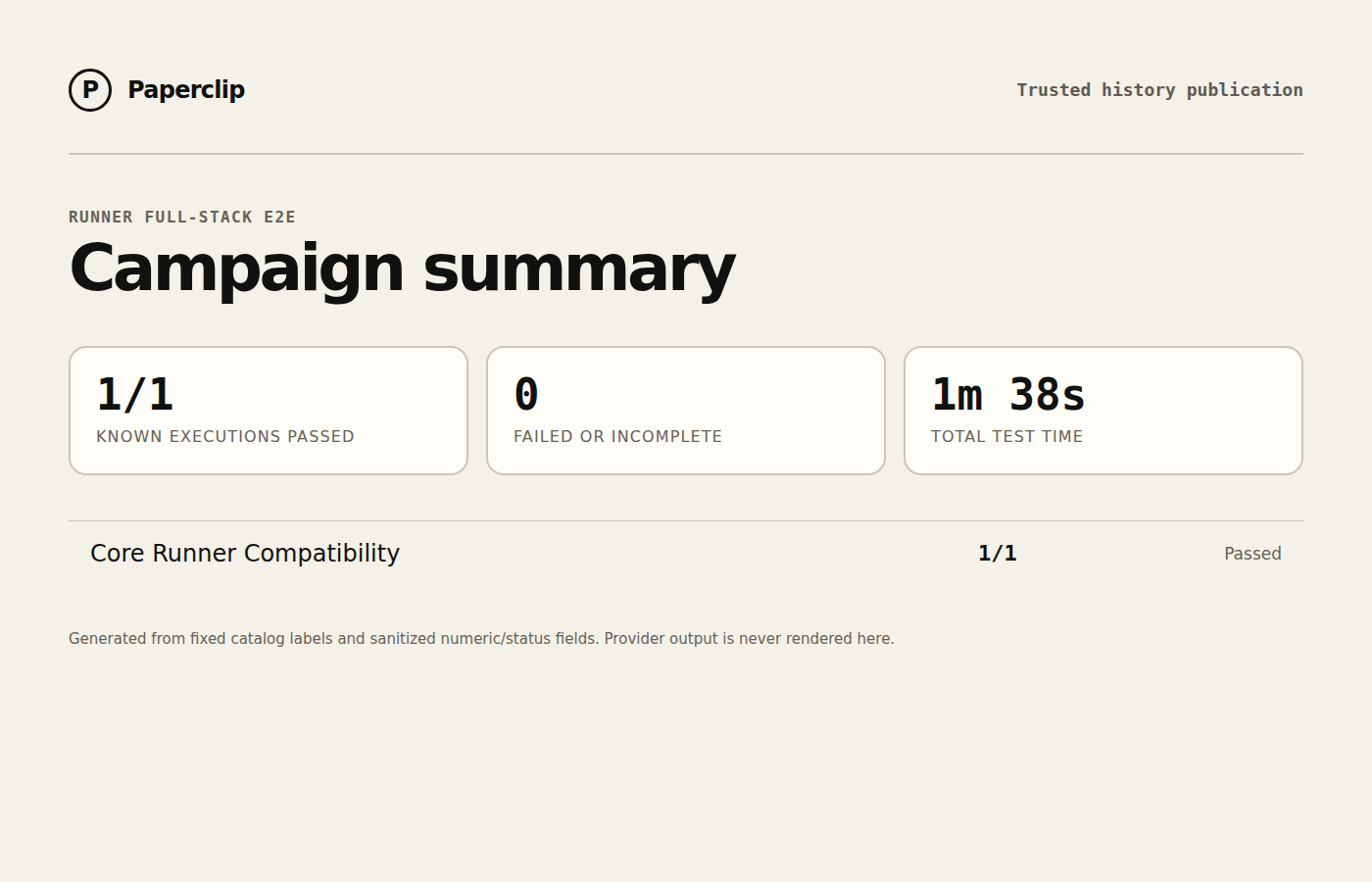 Runner E2E campaign status summary