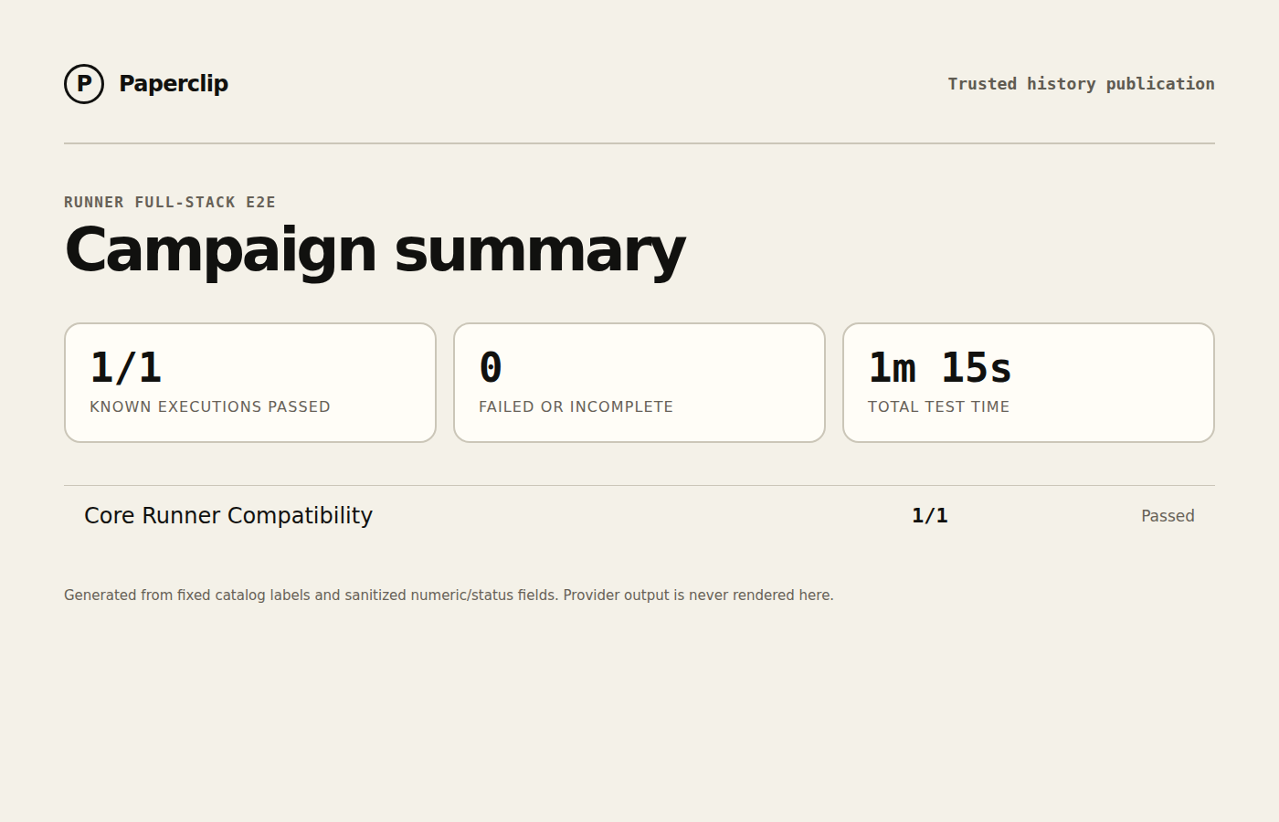 Runner E2E campaign status summary