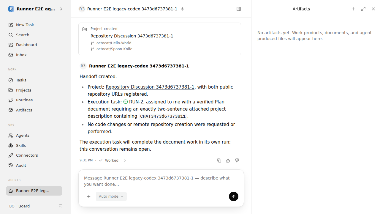 Chat waiting after its verified workflow for agent-chat.legacy-codex.local.multi-repository