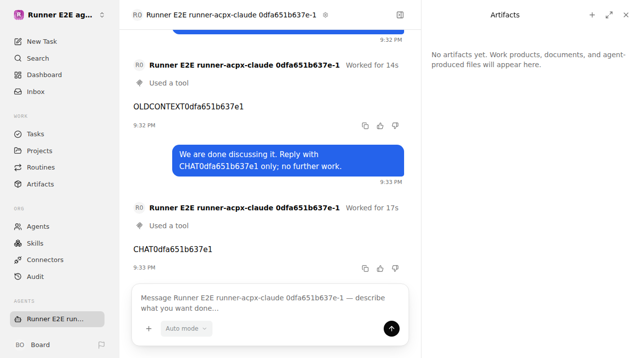 Chat waiting after its verified workflow for agent-chat.runner-acpx-claude.local.continuity-restart