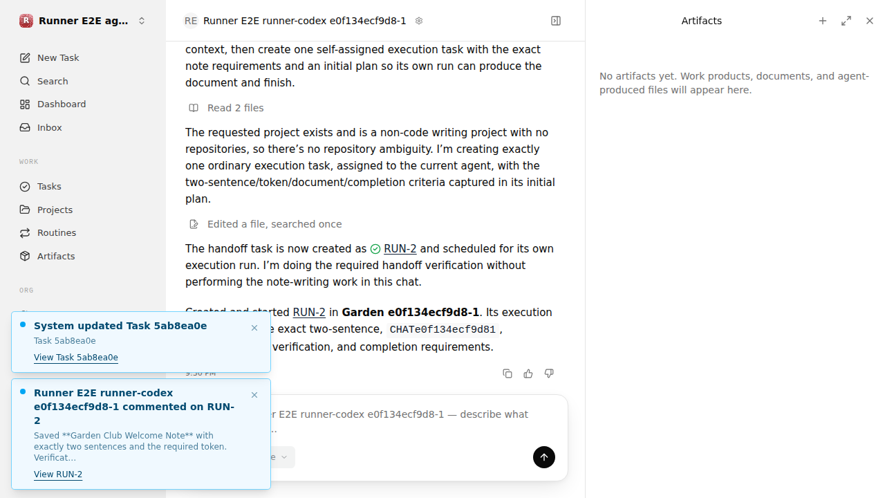 Chat waiting after its verified workflow for agent-chat.runner-codex.local.clarify-reuse