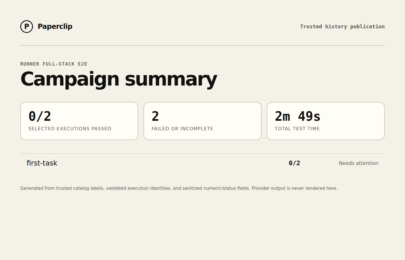 Runner E2E campaign status summary