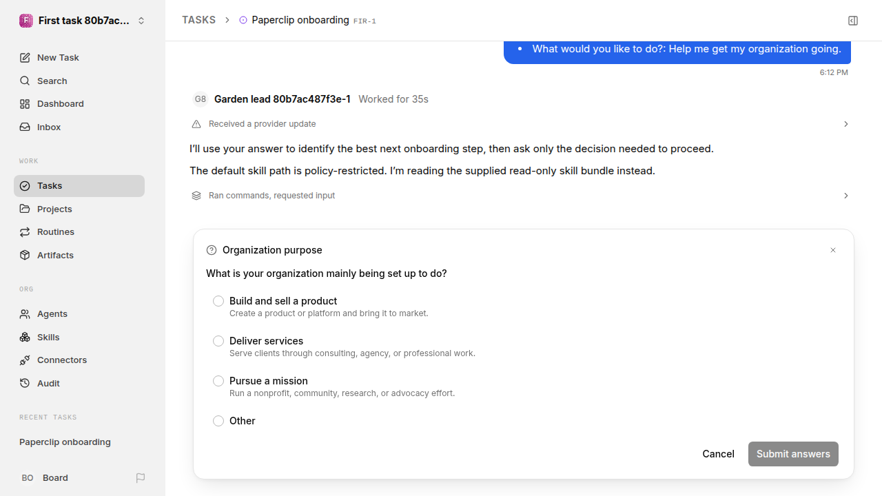 First onboarding response for first-task.runner-codex.local.ambiguous-task-first-response