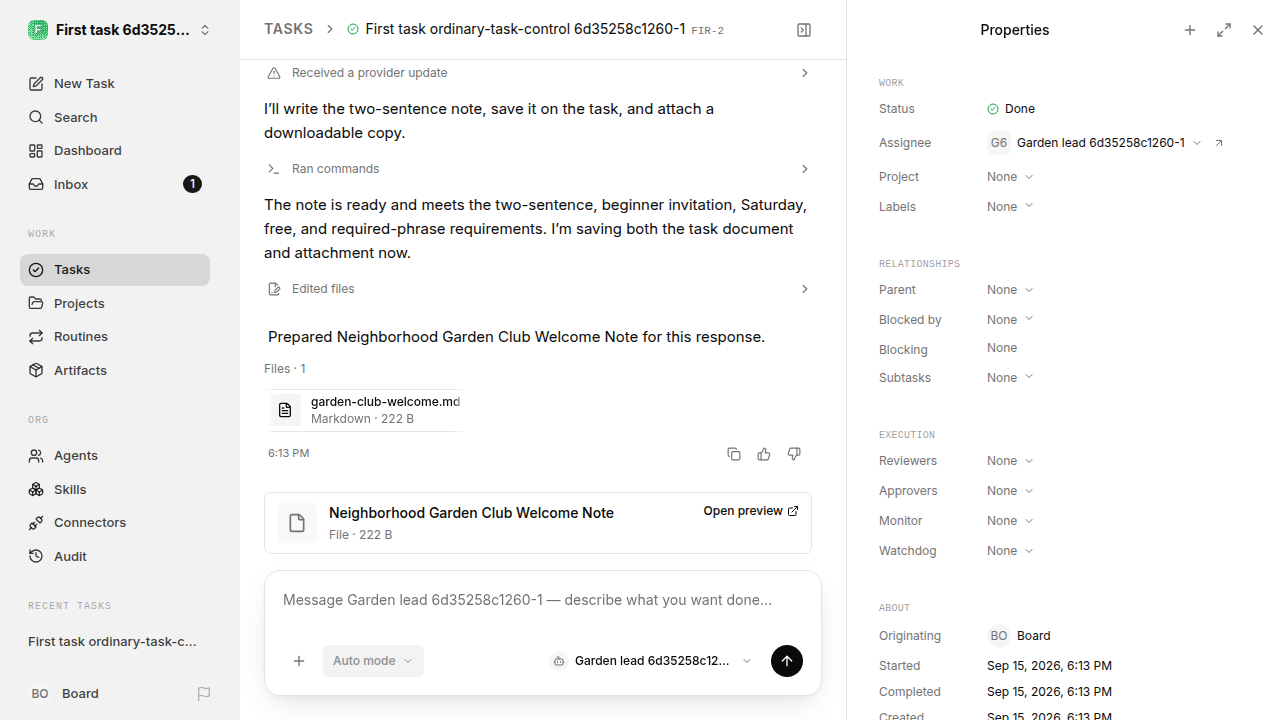 First onboarding response for first-task.runner-codex.local.ordinary-task-control