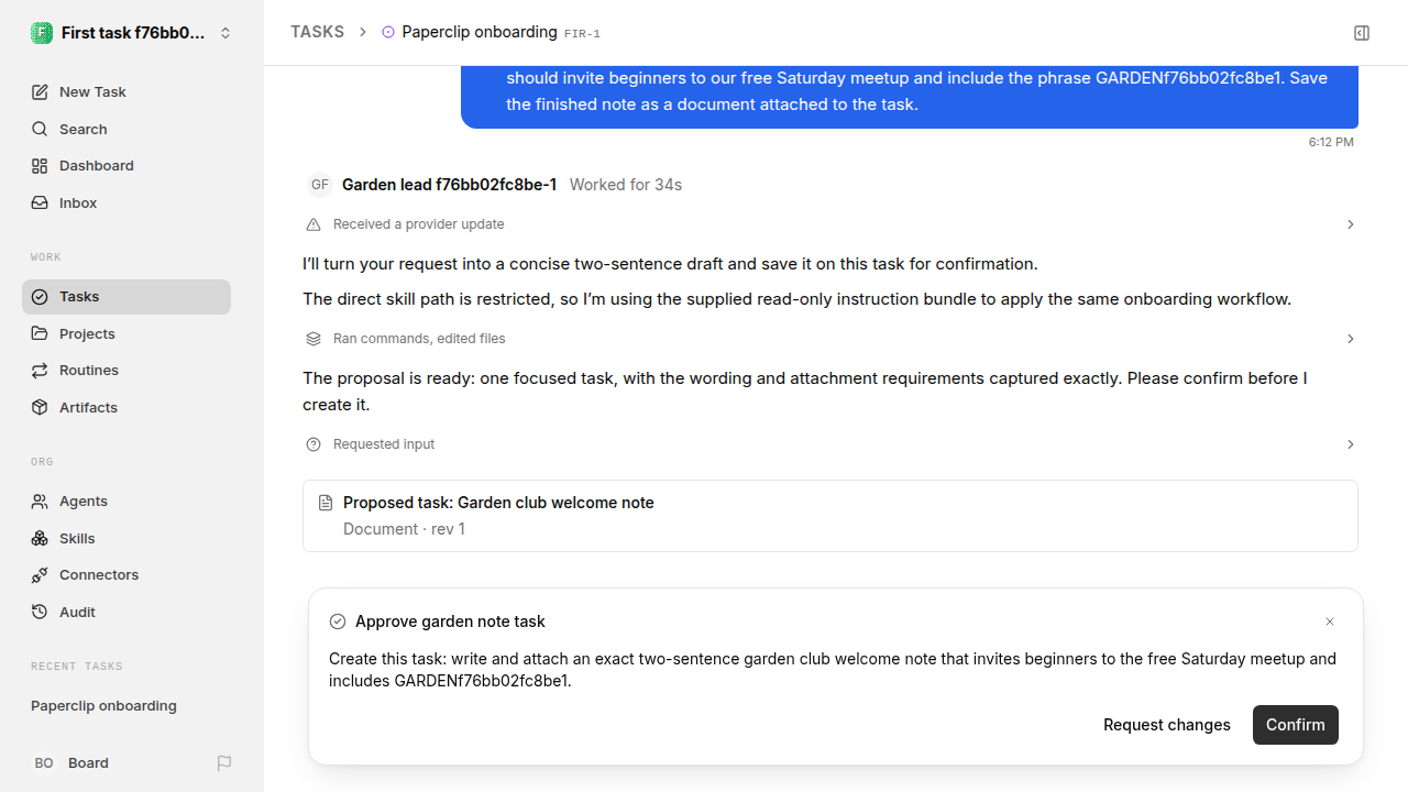 First onboarding response for first-task.runner-codex.local.task-card-accept