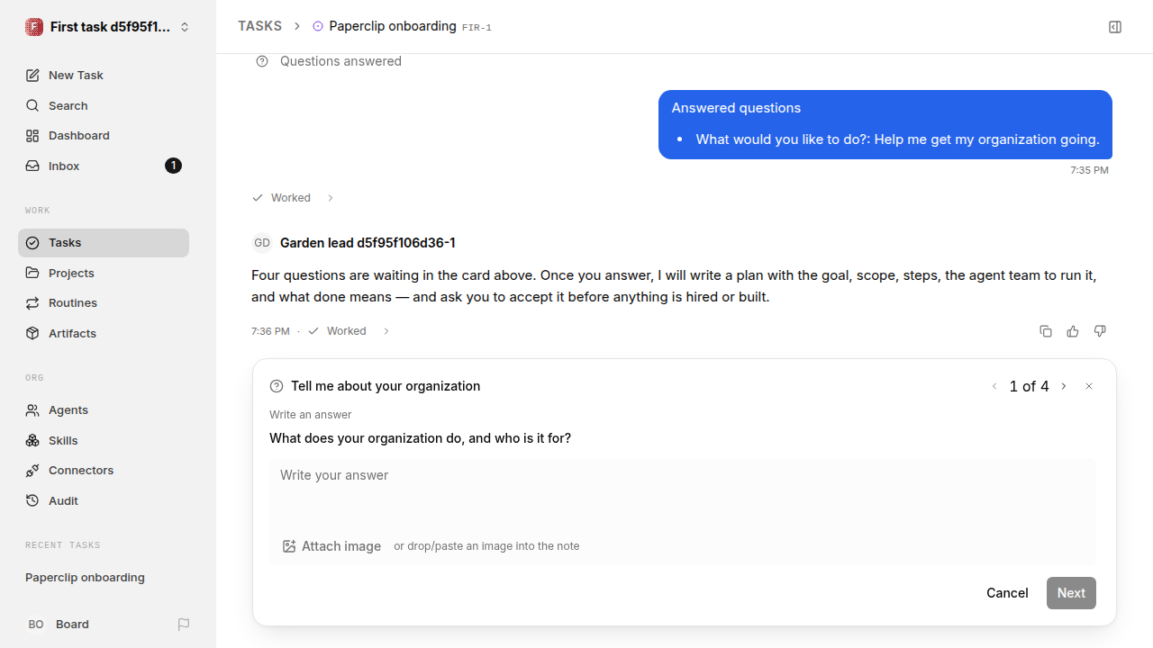 First onboarding response for first-task.legacy-claude.local.clarify-propose-accept