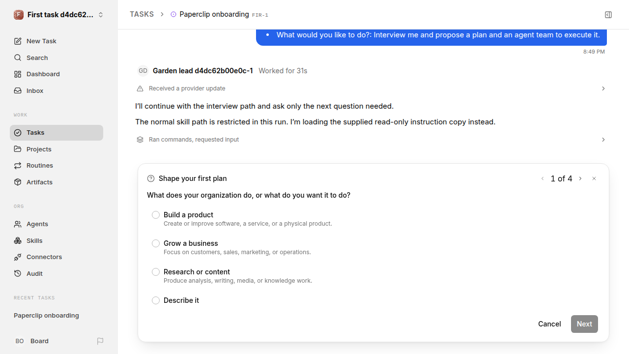First onboarding response for first-task.runner-codex.local.interview-plan-accept