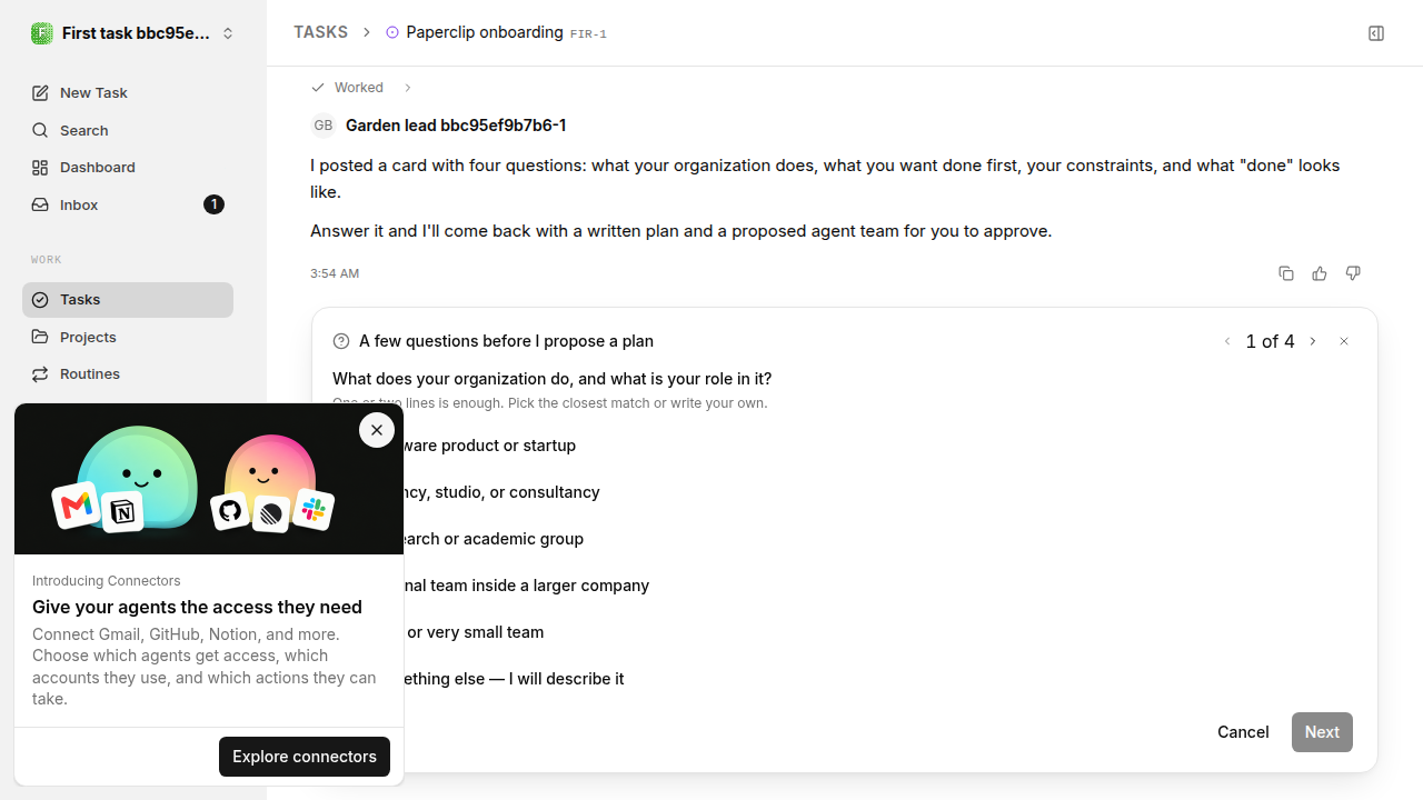 First onboarding response for first-task.legacy-claude.local.interview-first-response