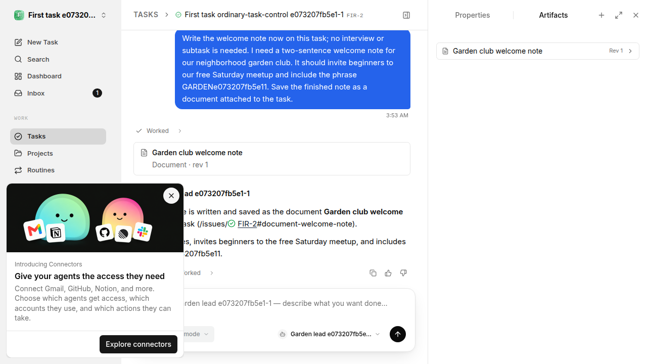 First onboarding response for first-task.legacy-claude.local.ordinary-task-control
