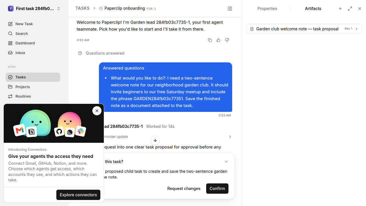First onboarding response for first-task.runner-codex.local.clear-task-first-response