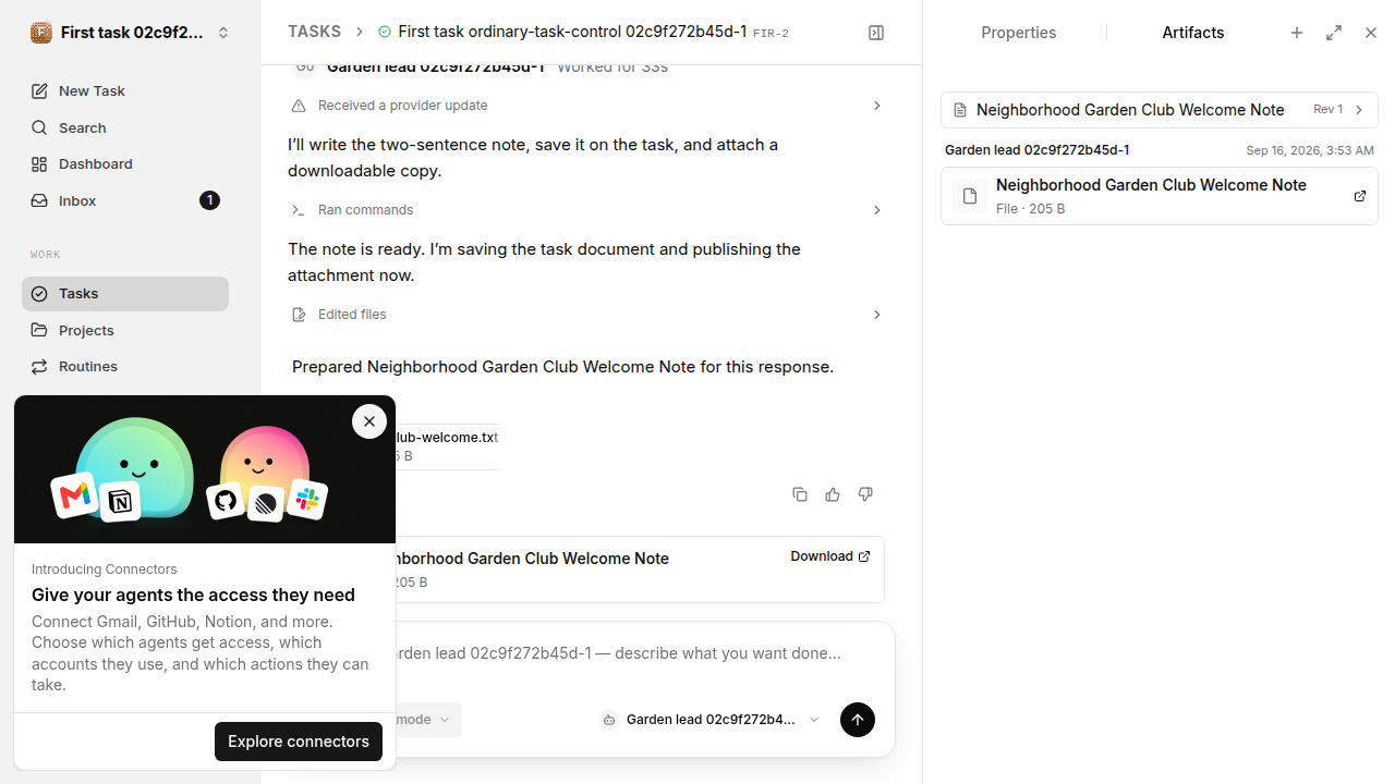 First onboarding response for first-task.runner-codex.local.ordinary-task-control
