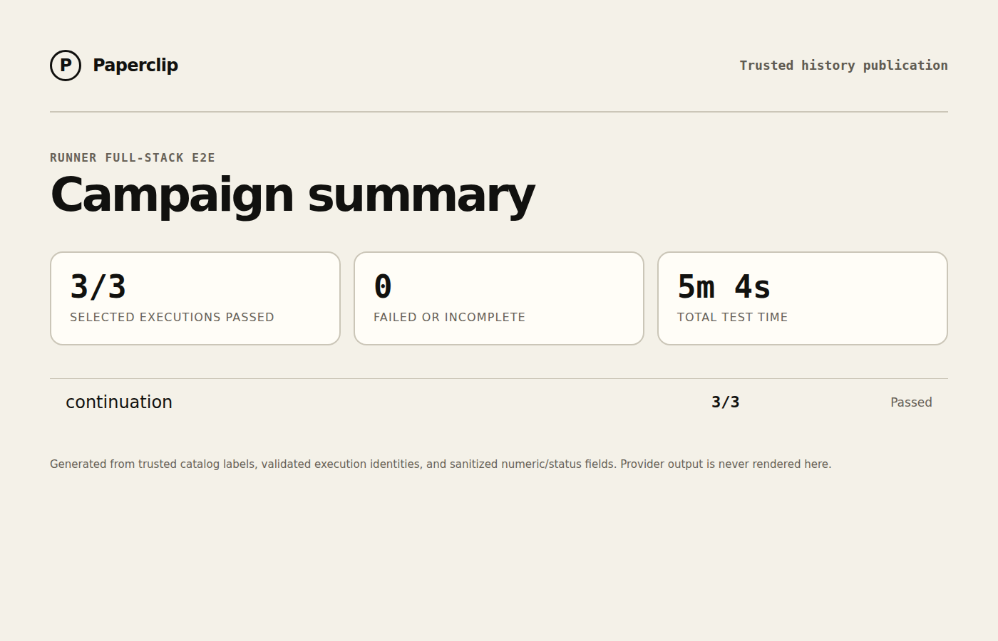 Runner E2E campaign status summary