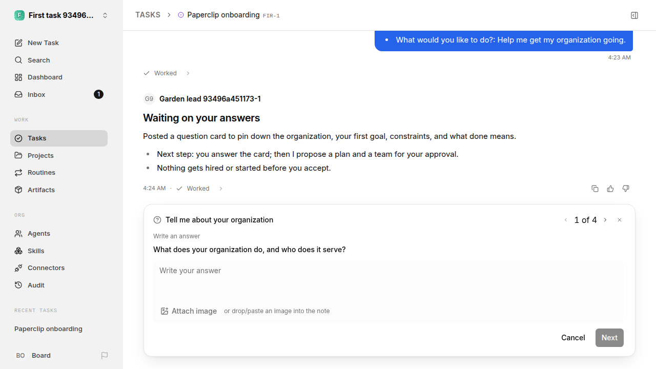 First onboarding response for first-task.legacy-claude.local.clarify-propose-accept