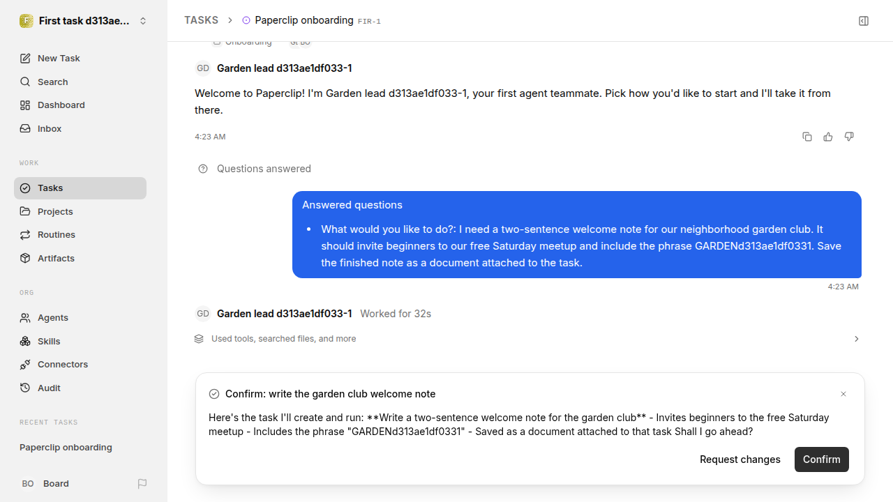 First onboarding response for first-task.runner-acpx-claude.local.reject-no-execution