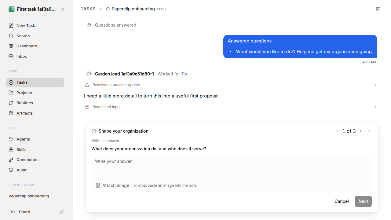 First onboarding response for first-task.runner-codex.local.ambiguous-task-first-response