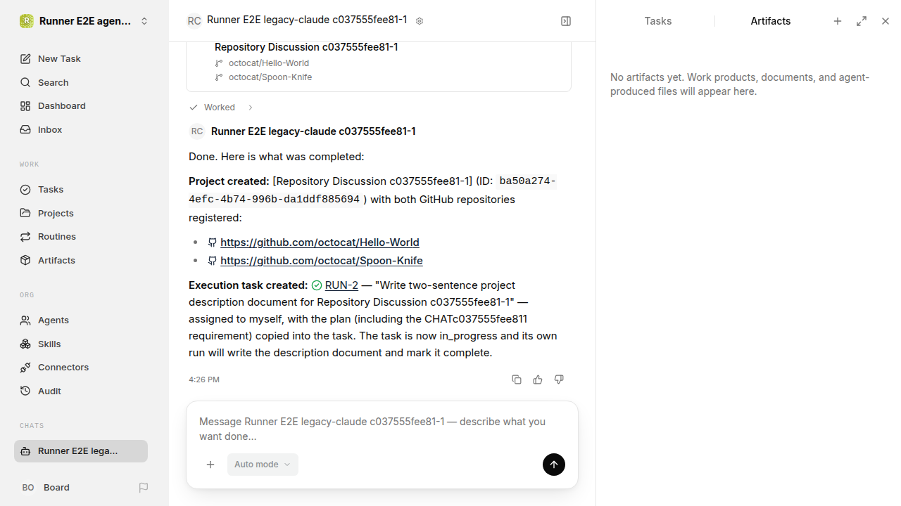 Chat waiting after its verified workflow for agent-chat.legacy-claude.local.multi-repository