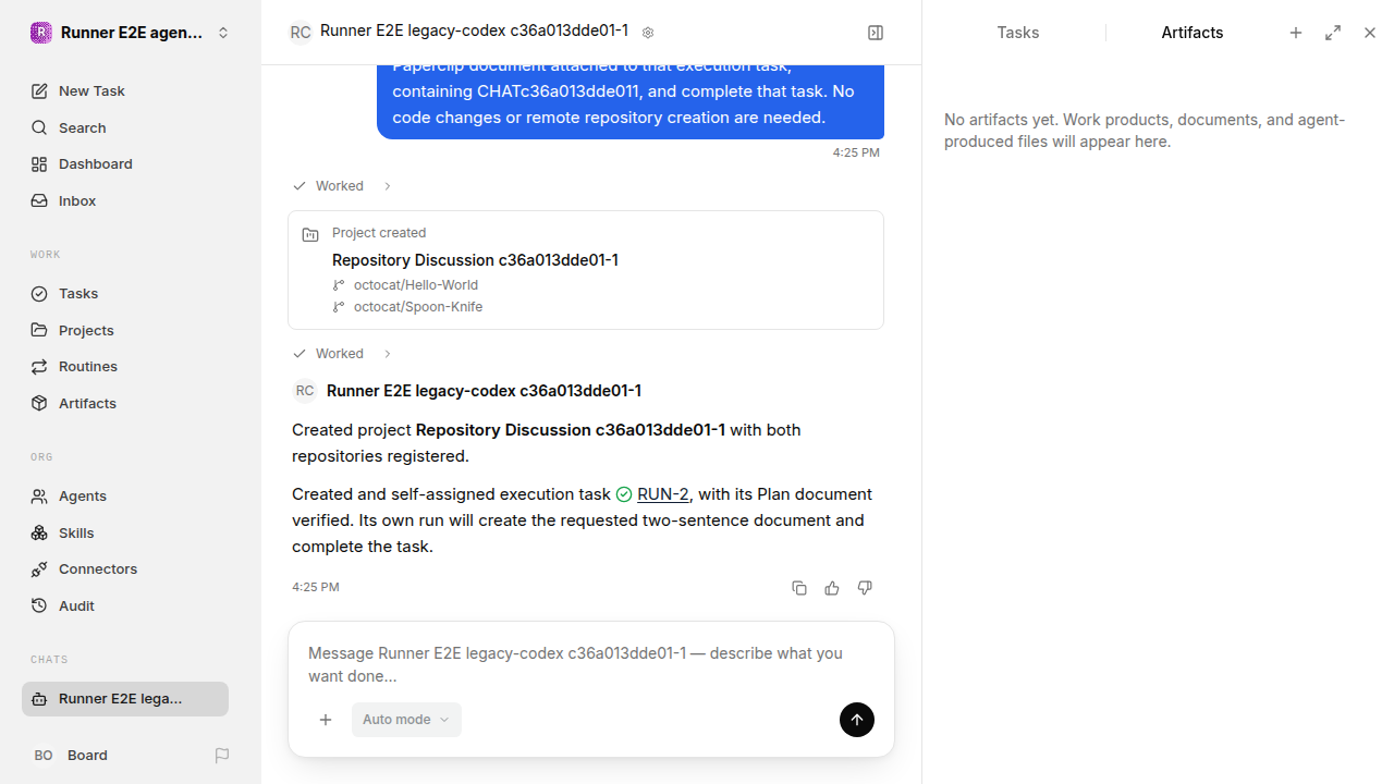 Chat waiting after its verified workflow for agent-chat.legacy-codex.local.multi-repository