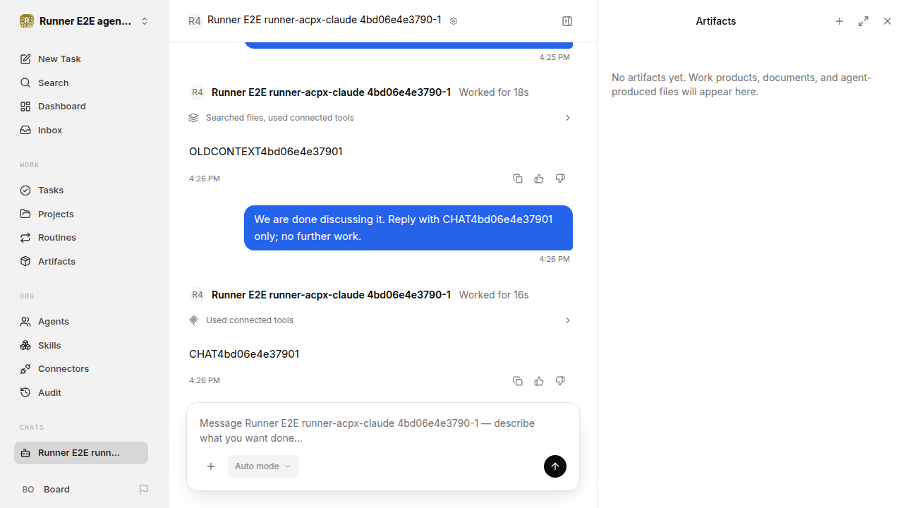 Chat waiting after its verified workflow for agent-chat.runner-acpx-claude.local.continuity-restart