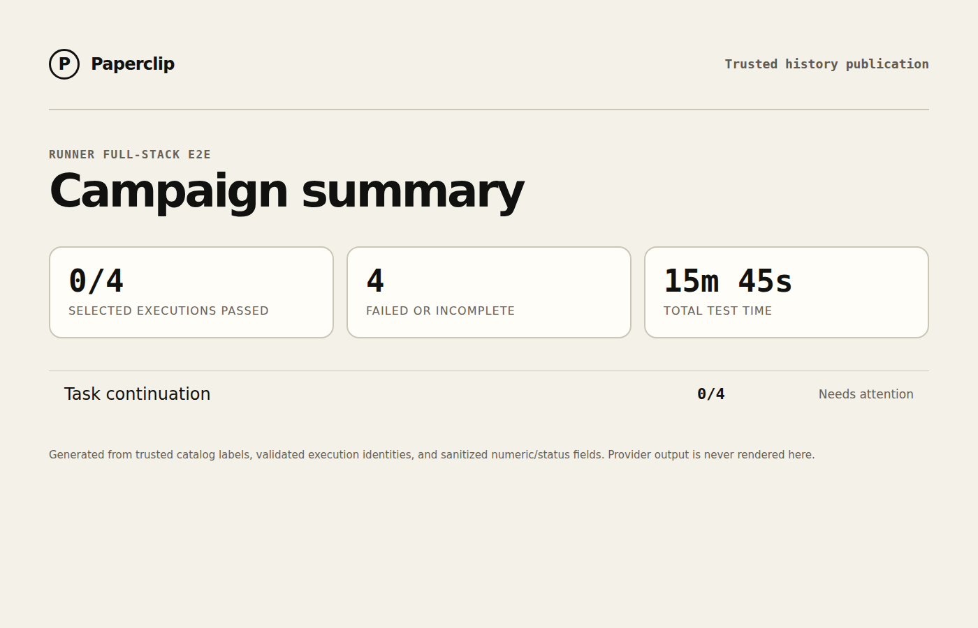 Runner E2E campaign status summary