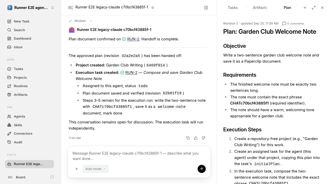 Chat waiting after its verified workflow for agent-chat.legacy-claude.local.plan-handoff