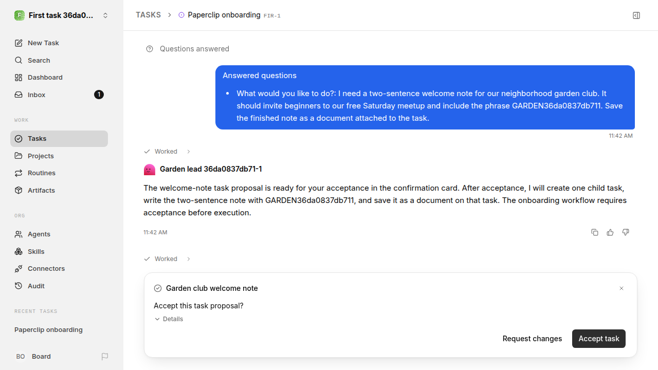 First onboarding response for first-task.legacy-codex.local.reject-no-execution