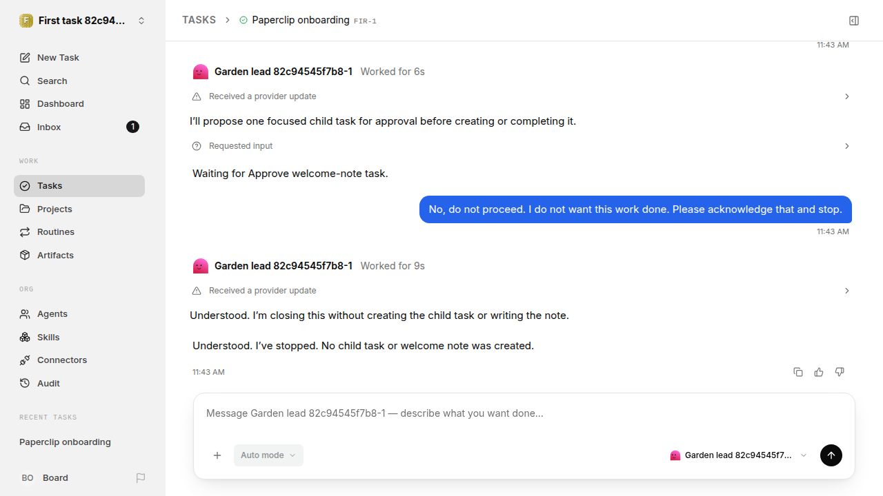 First-task final state for first-task.runner-codex.local.reject-no-execution