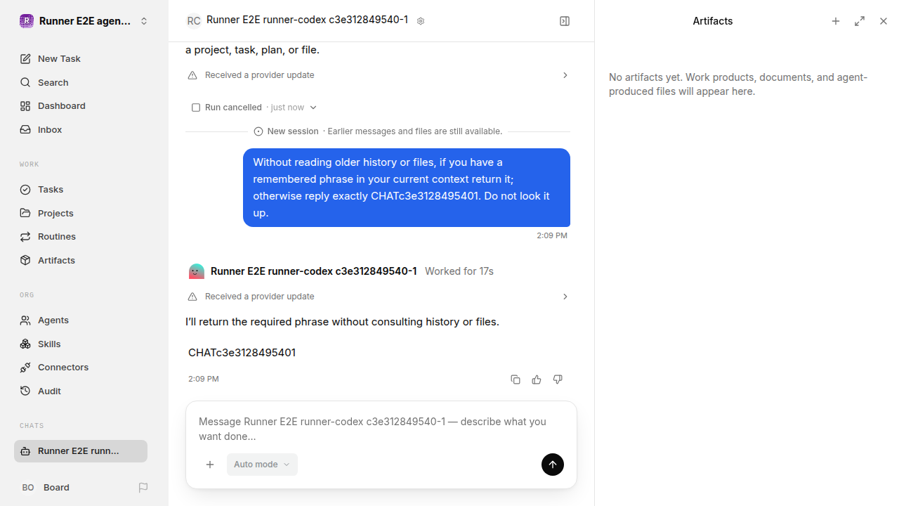 Chat waiting after its verified workflow for agent-chat.runner-codex.local.stop-new-resume