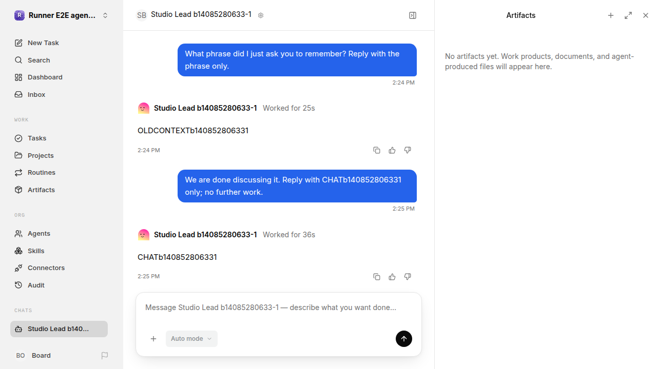 Chat waiting after its verified workflow for agent-chat-hardening.runner-codex.daytona.continuity-restart