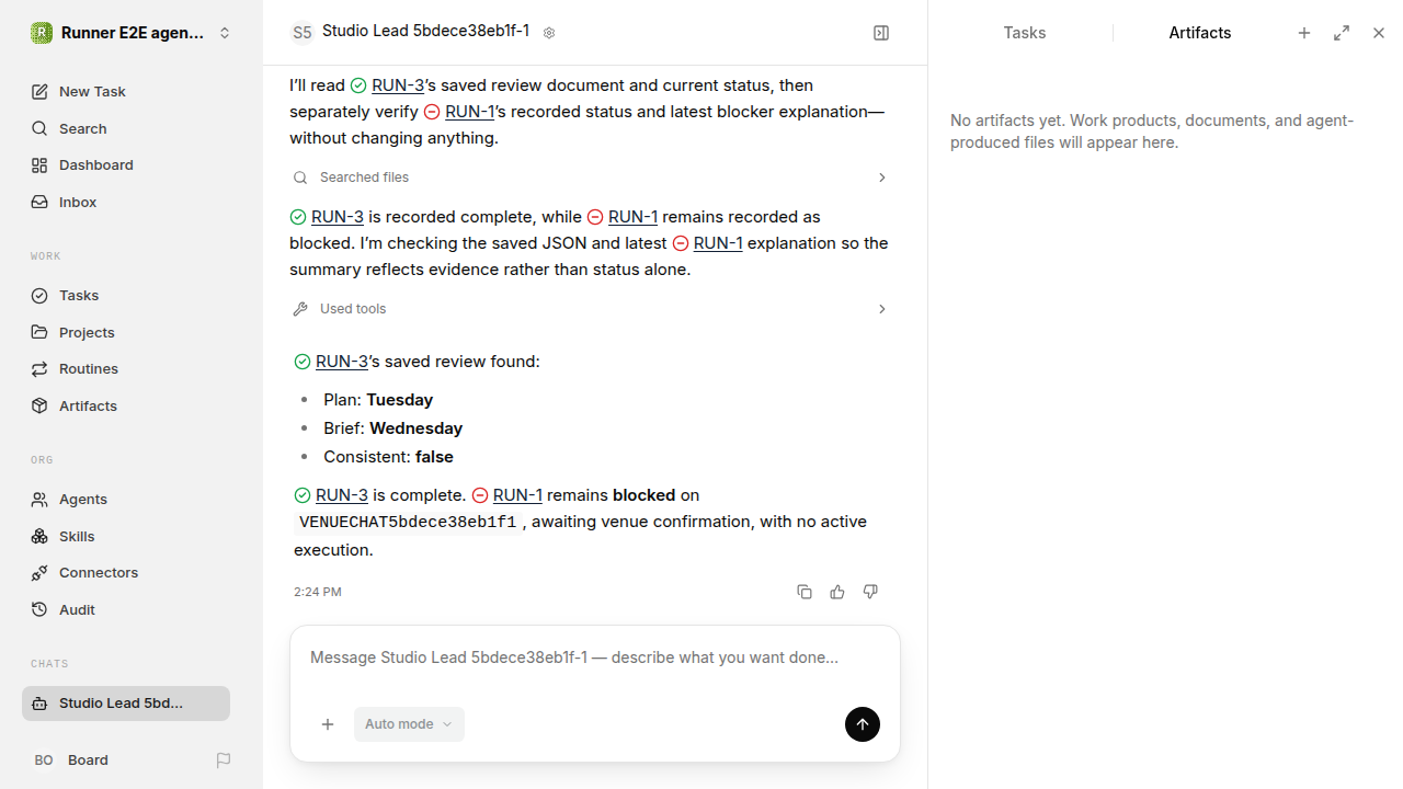 Chat waiting after its verified workflow for agent-chat-hardening.runner-codex.local.blocked-status-review