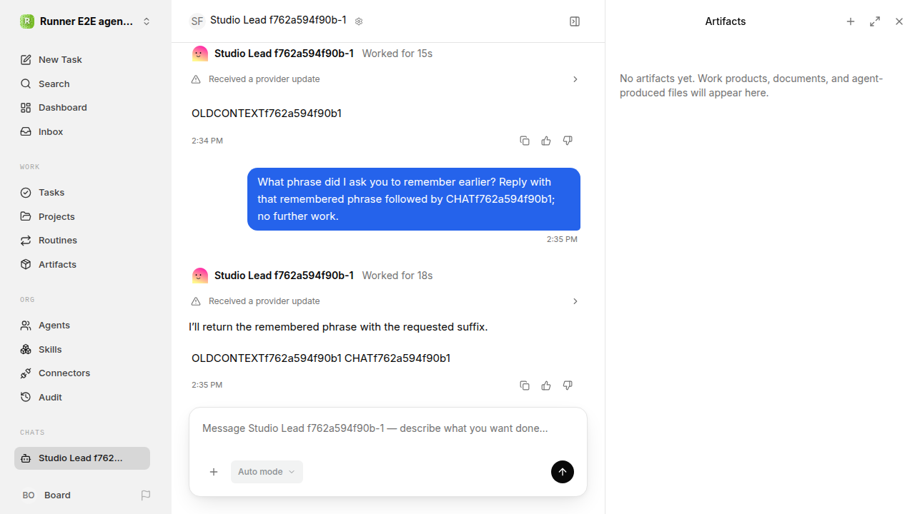 Chat waiting after its verified workflow for agent-chat-hardening.runner-codex.local.continuity-restart