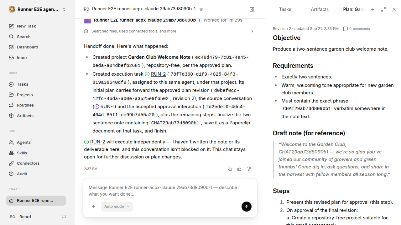 Chat waiting after its verified workflow for agent-chat.runner-acpx-claude.local.plan-handoff