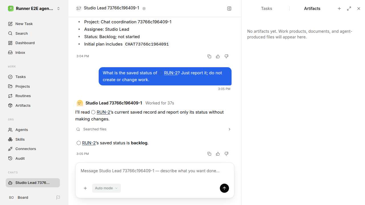 Chat waiting after its verified workflow for agent-chat-hardening.runner-codex.daytona.committed-send-retry