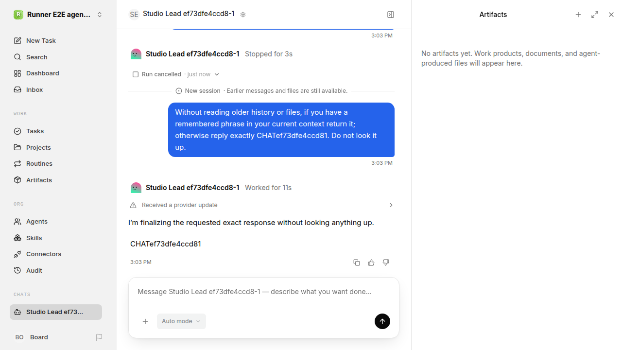 Chat waiting after its verified workflow for agent-chat-hardening.runner-codex.local.stop-startup-new-resume