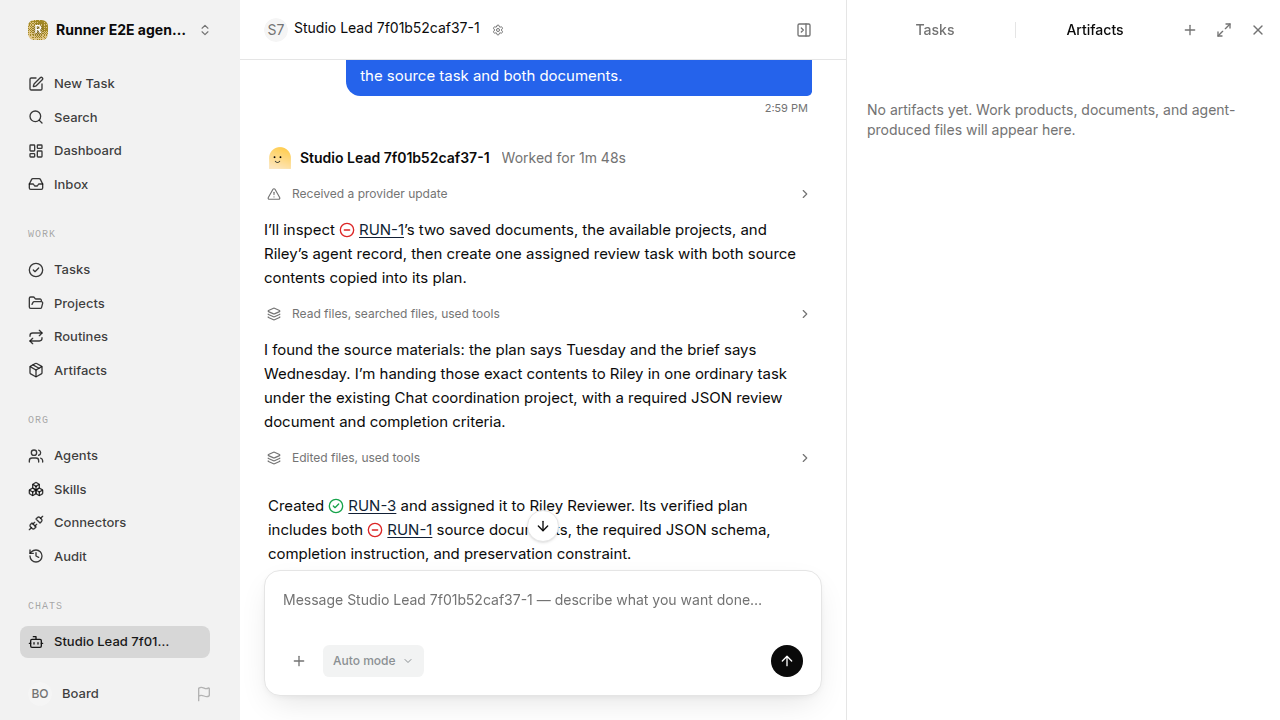 Chat waiting after its verified workflow for agent-chat-hardening.runner-codex.local.blocked-status-review
