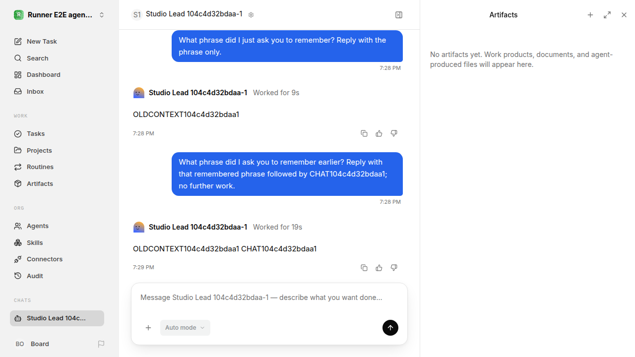 Chat waiting after its verified workflow for agent-chat-hardening.runner-codex.daytona.continuity-restart