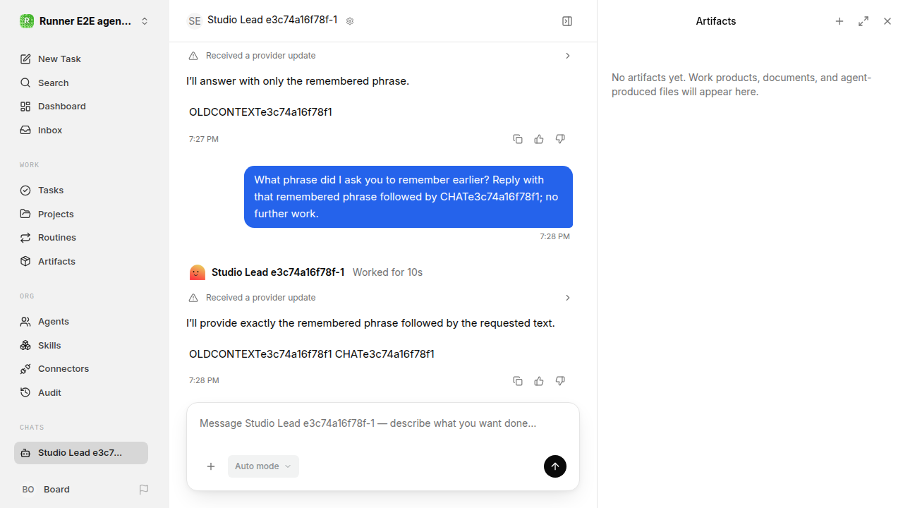 Chat waiting after its verified workflow for agent-chat-hardening.runner-codex.local.continuity-restart