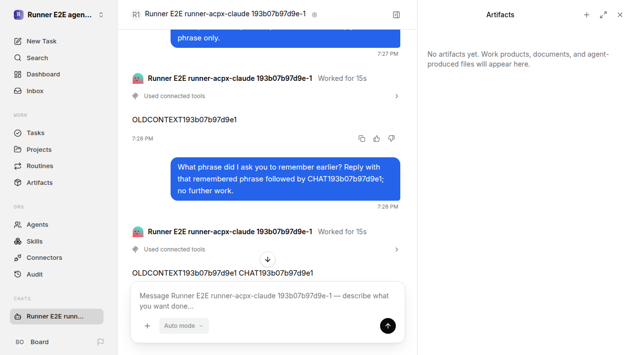 Chat waiting after its verified workflow for agent-chat.runner-acpx-claude.local.continuity-restart