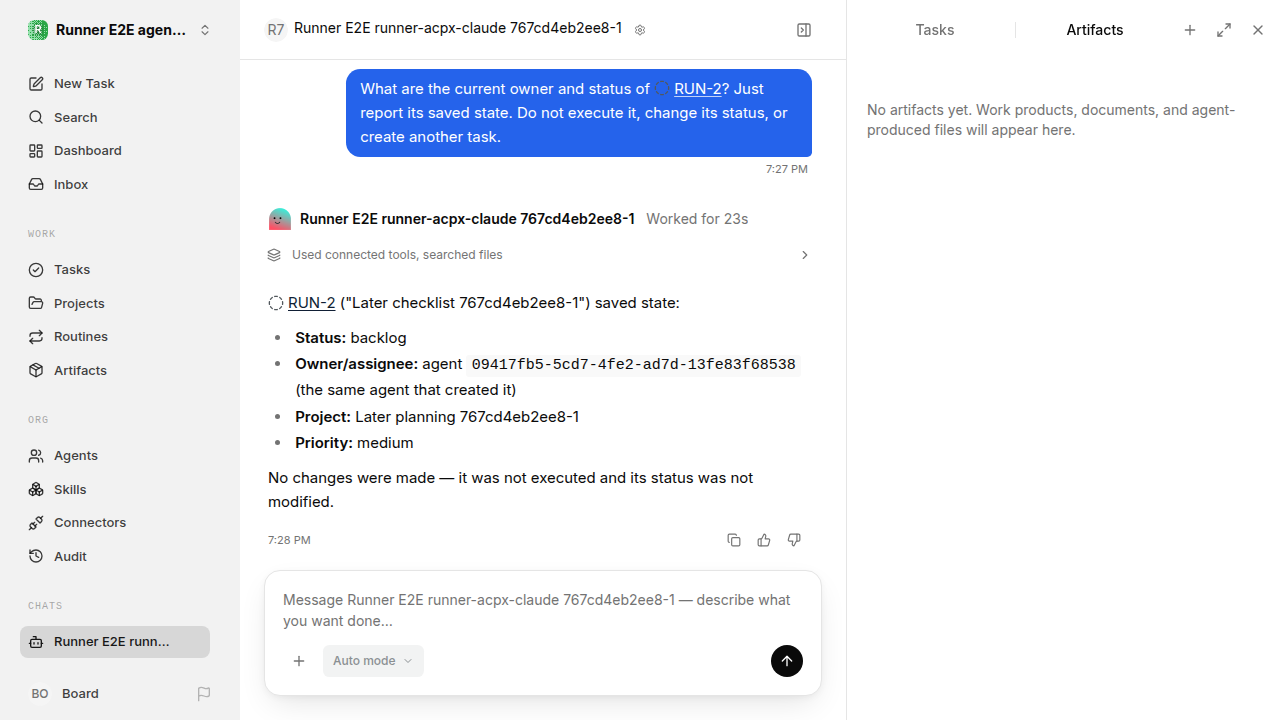 Chat waiting after its verified workflow for agent-chat.runner-acpx-claude.local.create-backlog