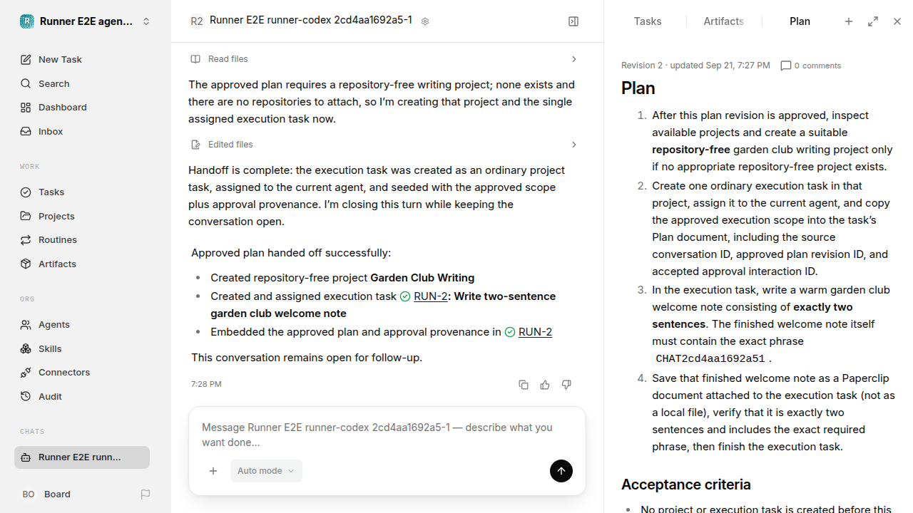 Chat waiting after its verified workflow for agent-chat.runner-codex.local.plan-handoff